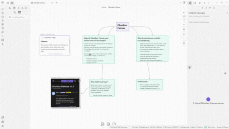 Obsidian Canvas: Verbindung mit Label
